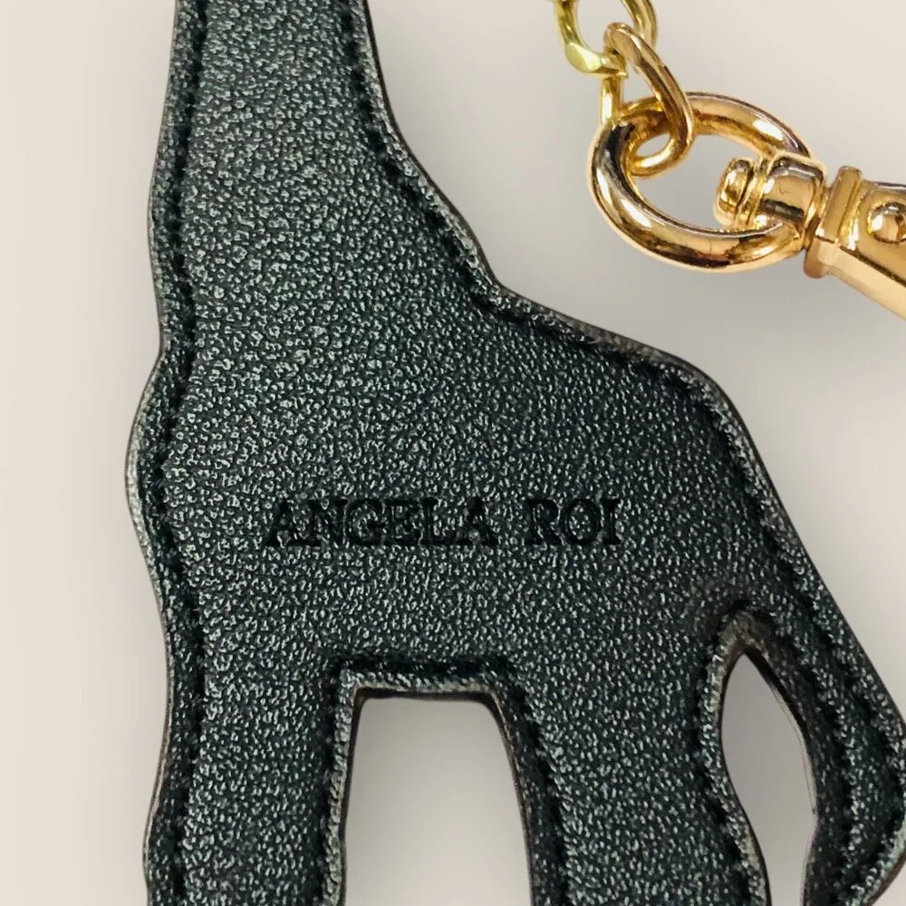 Angela Roi Aisha Giraffe Shaped Keychain With Gold-Tone Clip